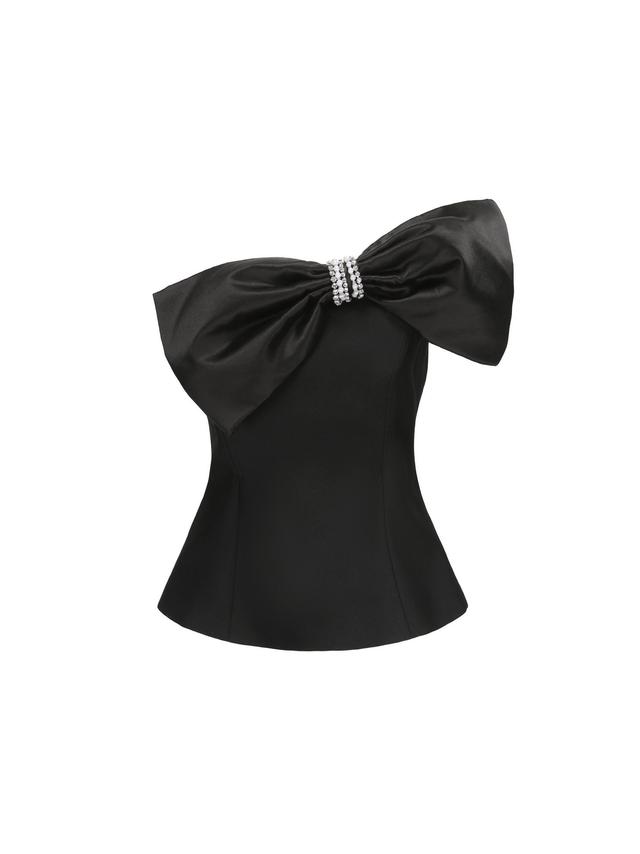 Janie Bow Top (Black) Product Image