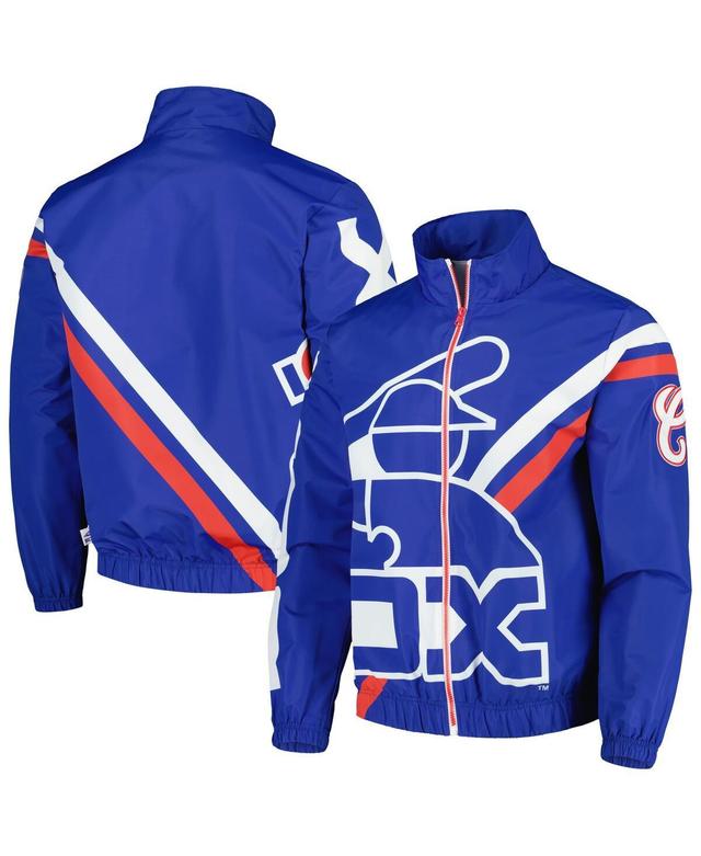 Mens Mitchell & Ness Royal Chicago White Sox Exploded Logo Warm Up Full-Zip Jacket Product Image