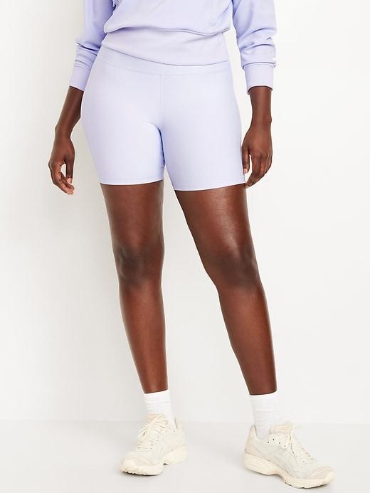 High-Waisted PowerSoft Biker Shorts -- 6-inch inseam Product Image