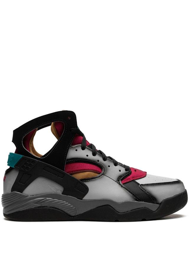 Jordan Men's Air Flight Huarache Casual Shoes In Light Smoke Grey/black/iron Grey/noble Red Product Image