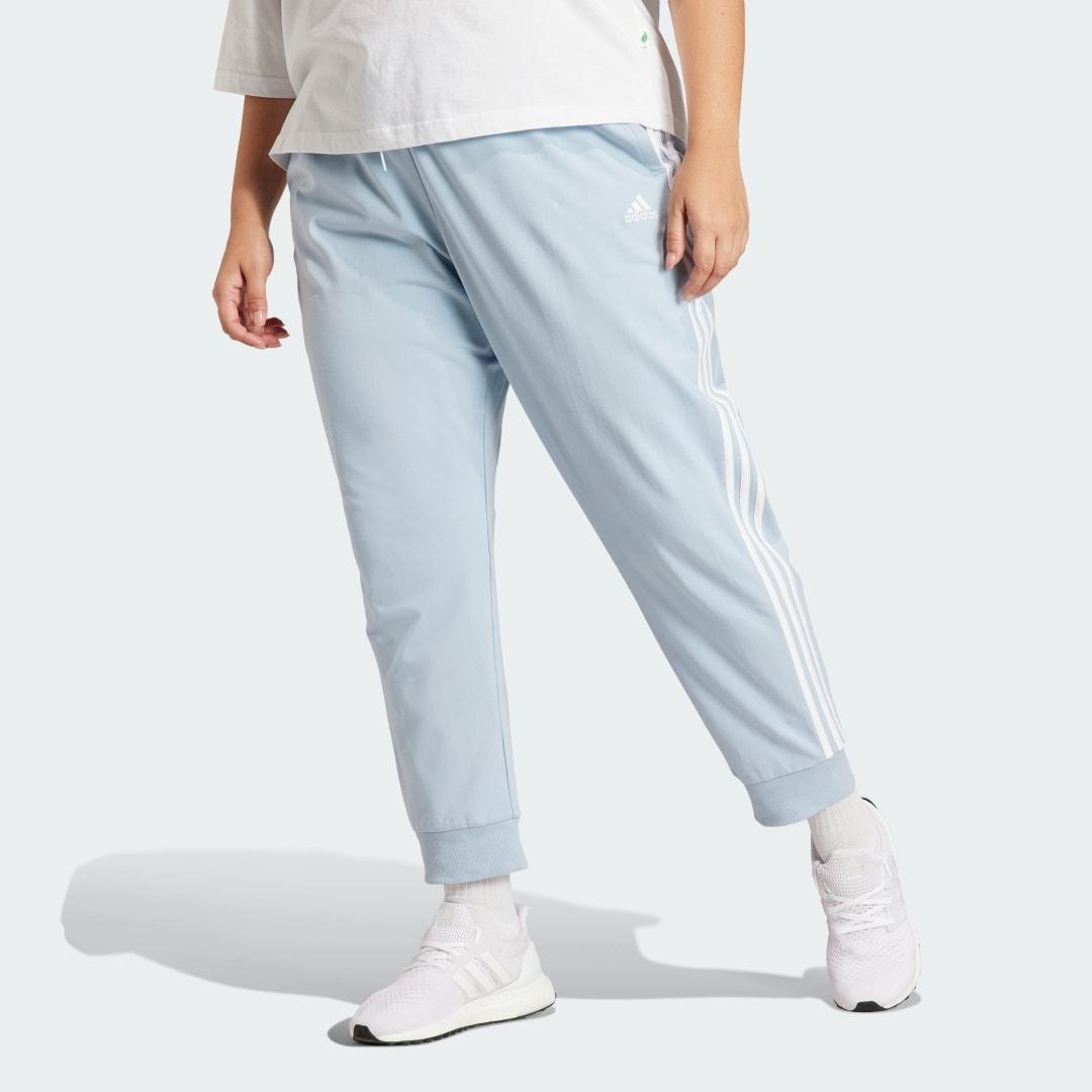 adidas Essentials 3-Stripes Pants (Plus Size) Wonder Blue F23 2X Womens Product Image