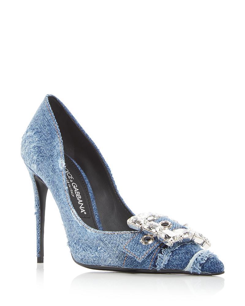 Dolce & Gabbana Womens Distressed High Heel Pumps Product Image