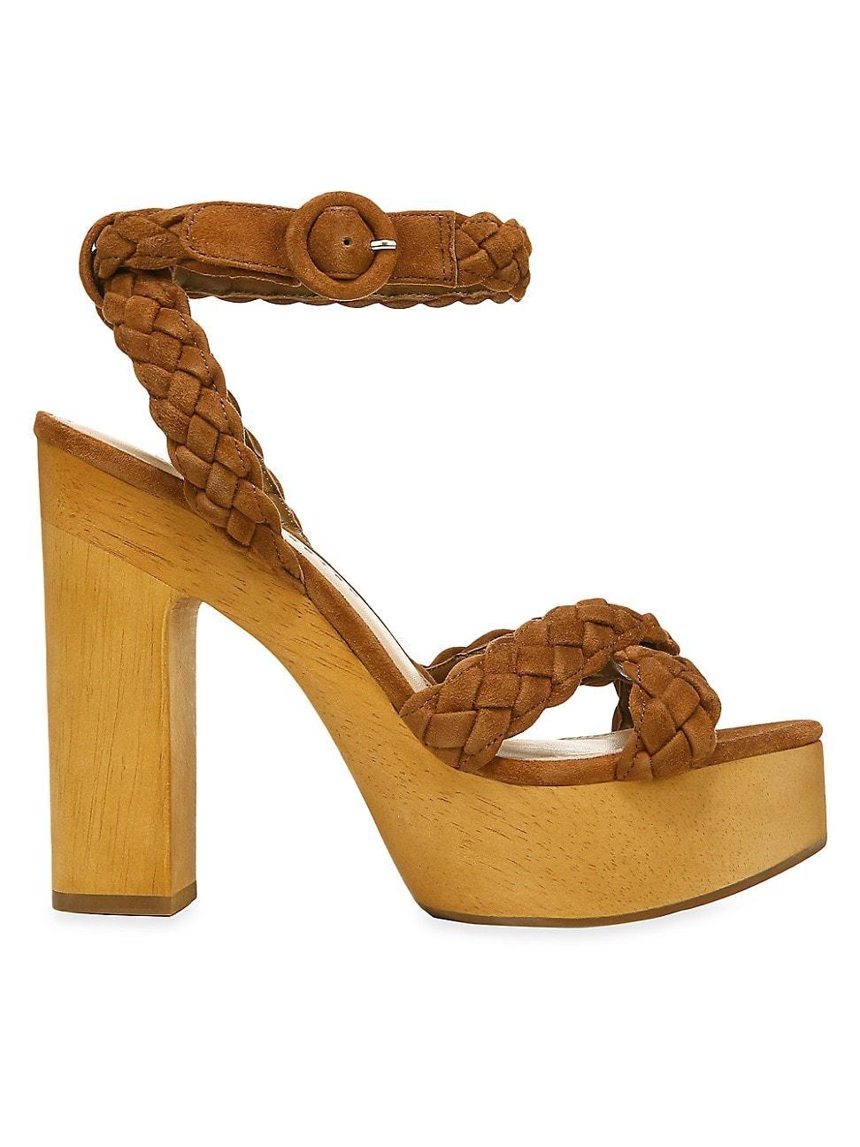 Womens Gael Suede Braided Ankle-Strap Platform Sandals product image