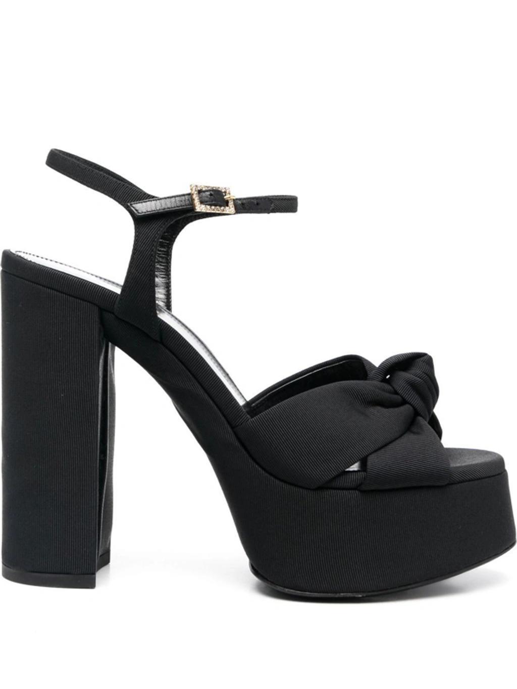 Bianca Knot Detail Sandals In Nero Product Image