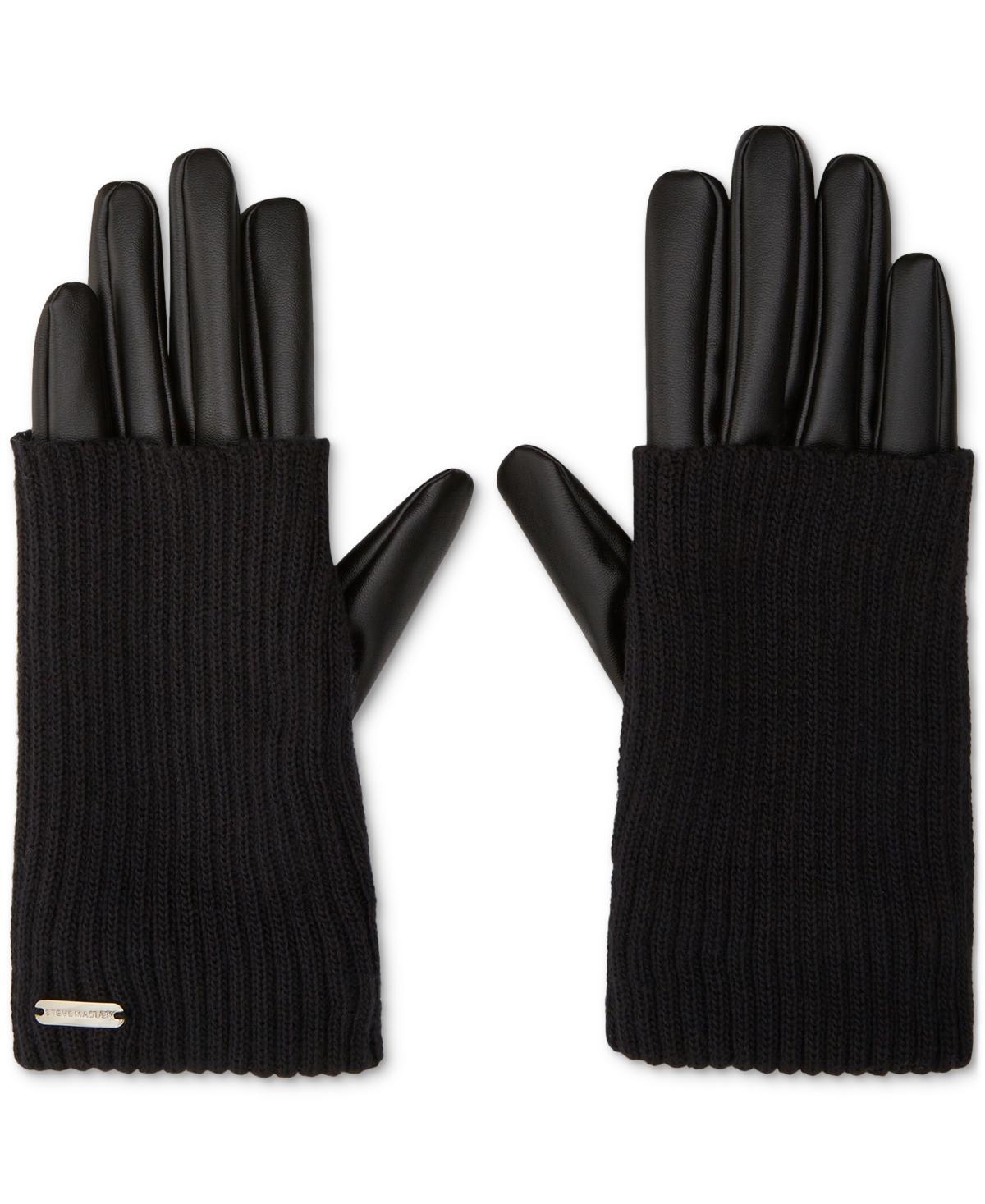 Steve Madden Womens Mixed-Media Gloves Product Image