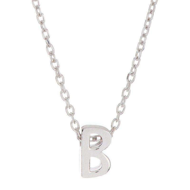 Adornia Rhodium-Plated Mini Initial A Pendant Necklace, 16 + 2 extender - P Product Image