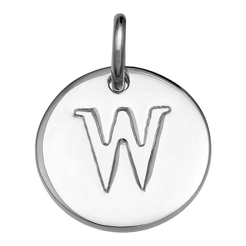 PRIMROSE Sterling Silver Letter Disc Charm, Womens Product Image