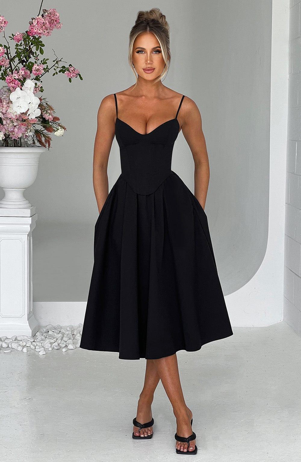 Mariella Midi Dress - Black Product Image