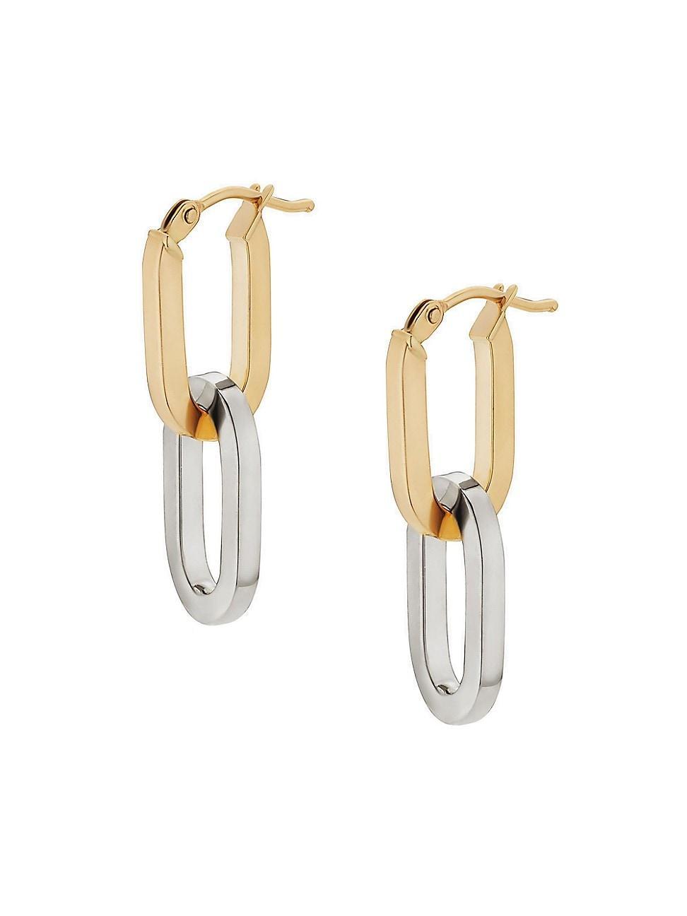 Womens 14K Two Tone Gold Shift Drop Earrings Product Image