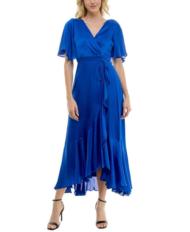 Taylor Womens Flutter-Sleeve High-Low A-Line Dress Product Image