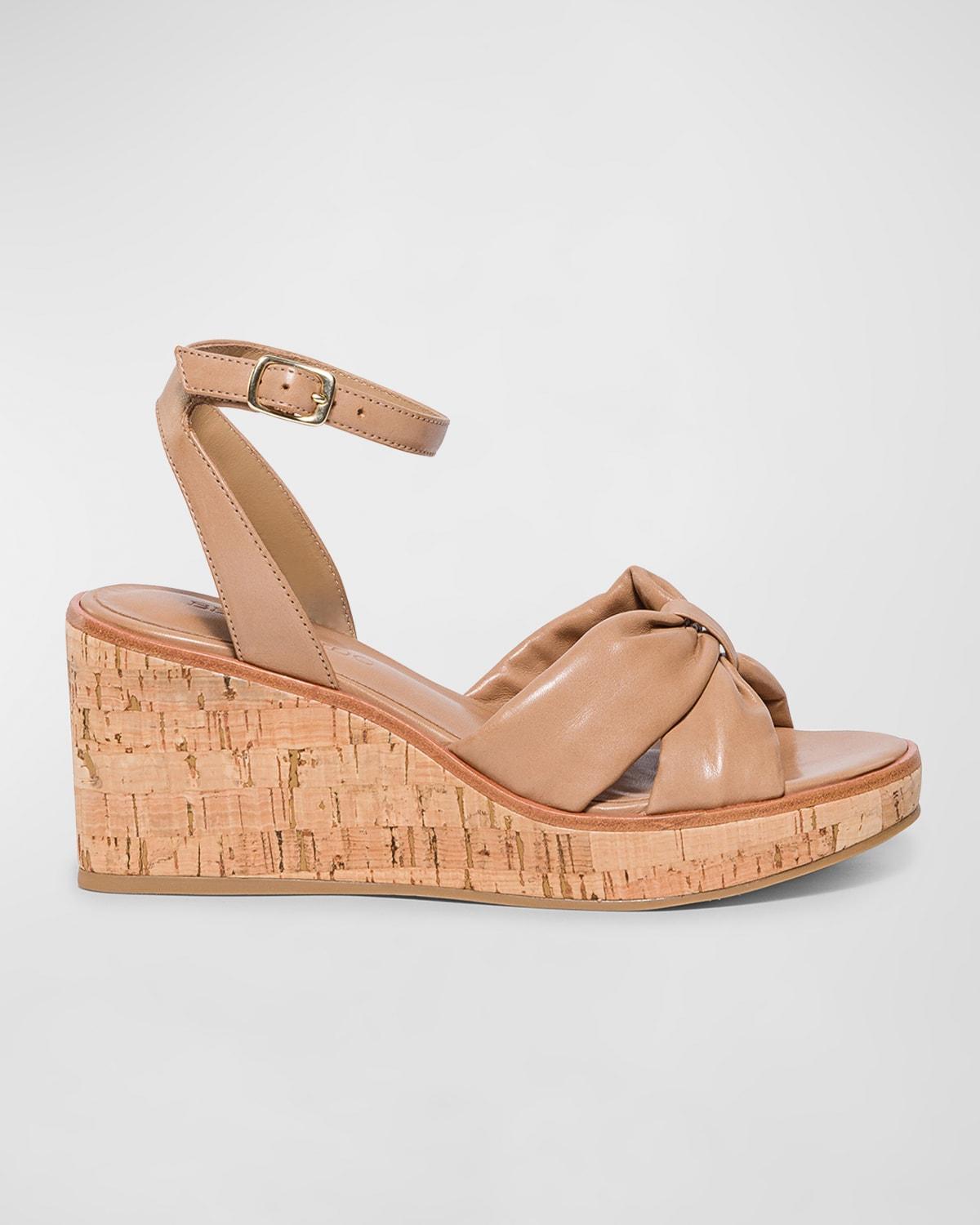 Leather Cork Ankle-Strap Wedge Sandals product image