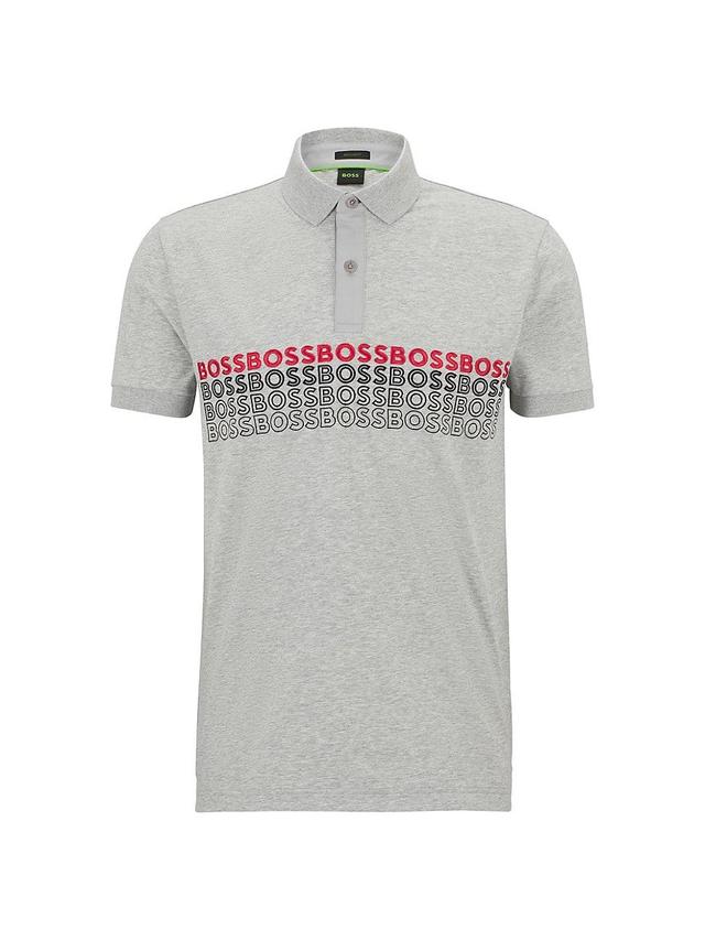 Mens Cotton-Blend Polo Shirt With Embroidered Logos Product Image