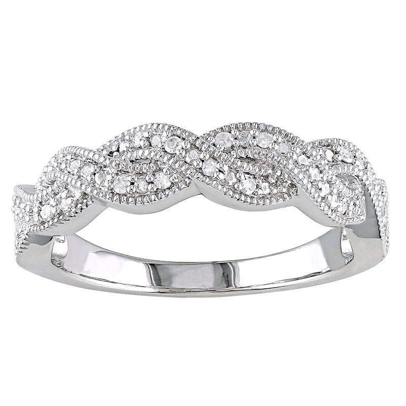 Stella Grace Sterling Silver 1/10 Carat T.W. Diamond Infinity Ring, Womens Product Image