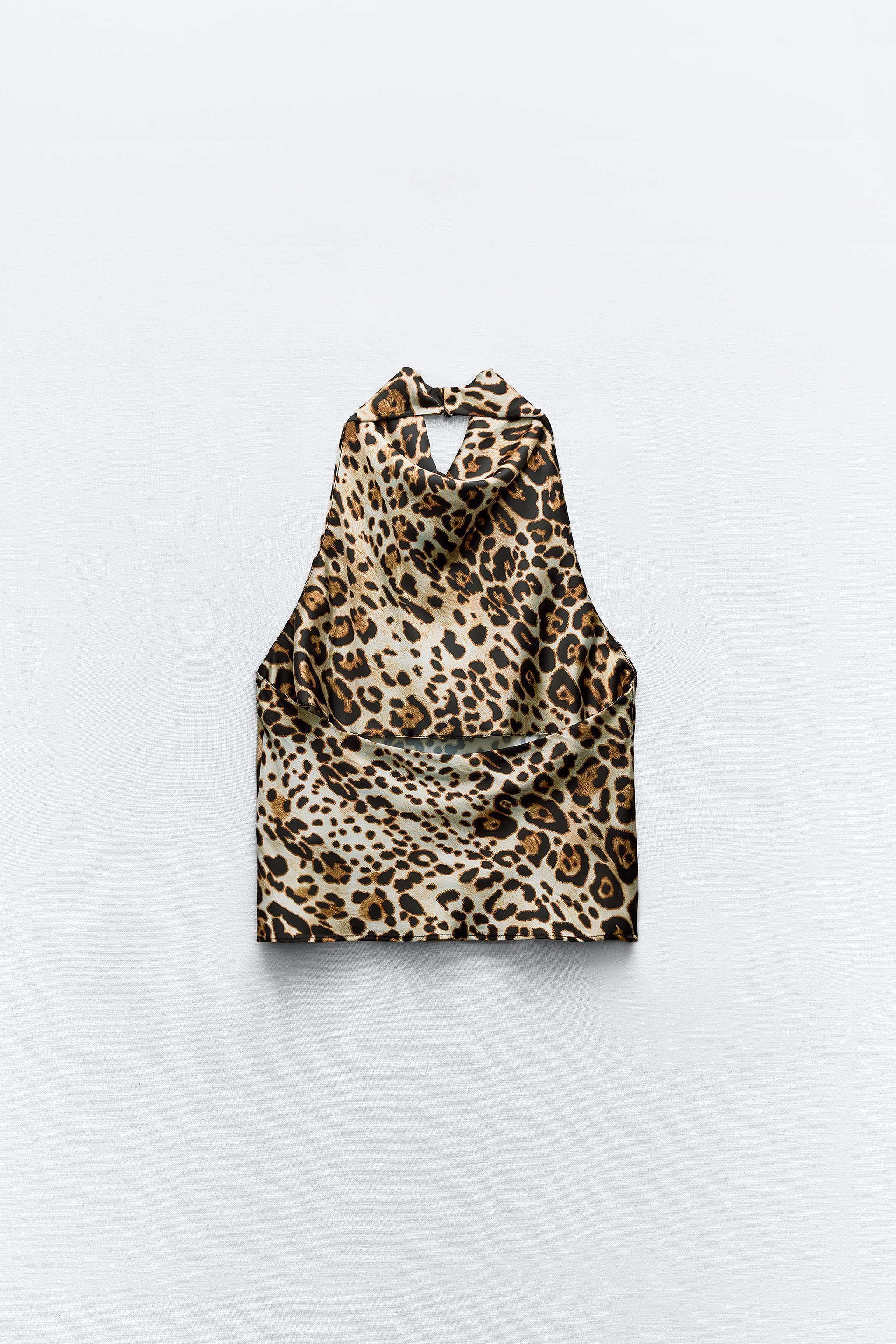 ANIMAL PRINT HALTER TOP Product Image