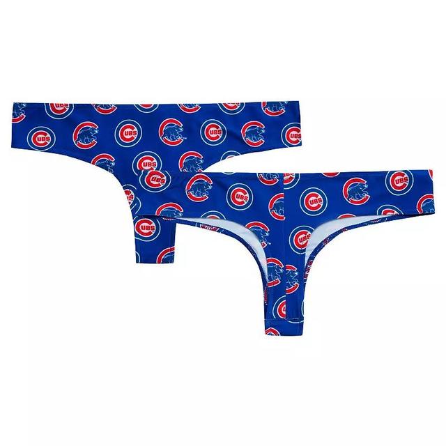 Womens Concepts Sport Royal Chicago Cubs Record Allover Print Knit Thong Product Image