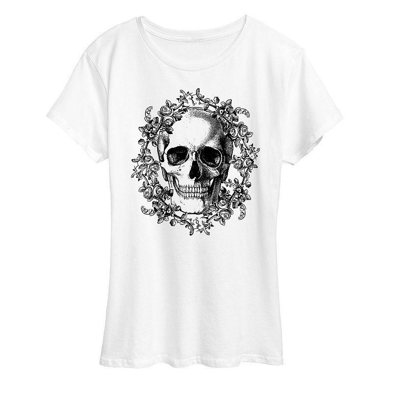 Womens Skull Wreath Graphic Tee Product Image