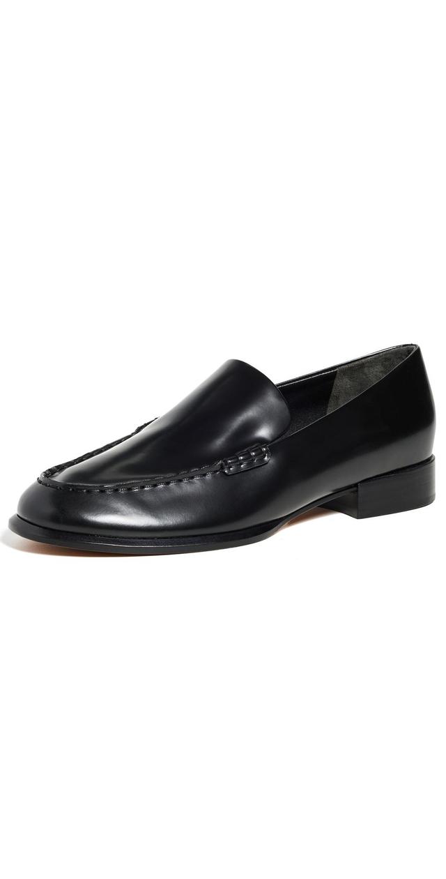 Naomi Sleek Leather Loafers In Black Leather Product Image