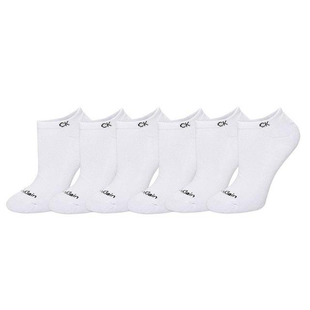 Womens Calvin Klein 6 Pack No Show Socks White Product Image