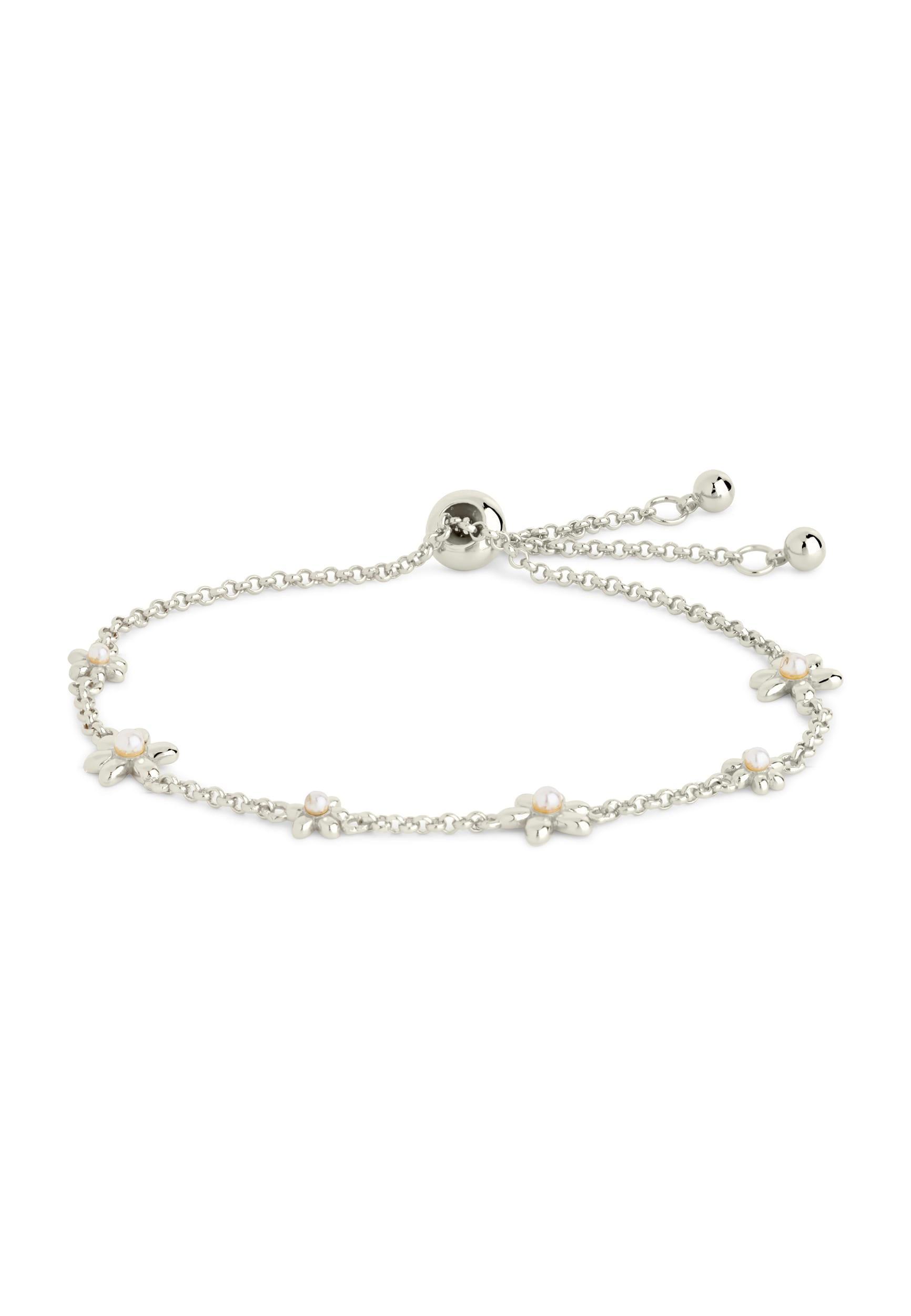 Vallie Pearl And Flower Bolo Bracelet Product Image