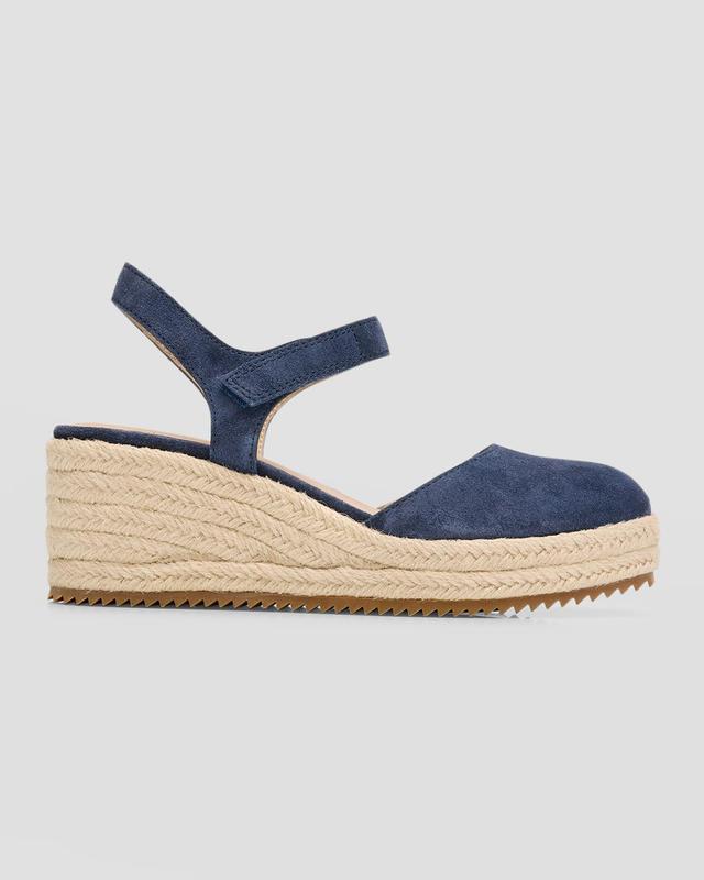 Suede Ankle-Strap Wedge Espadrilles Product Image