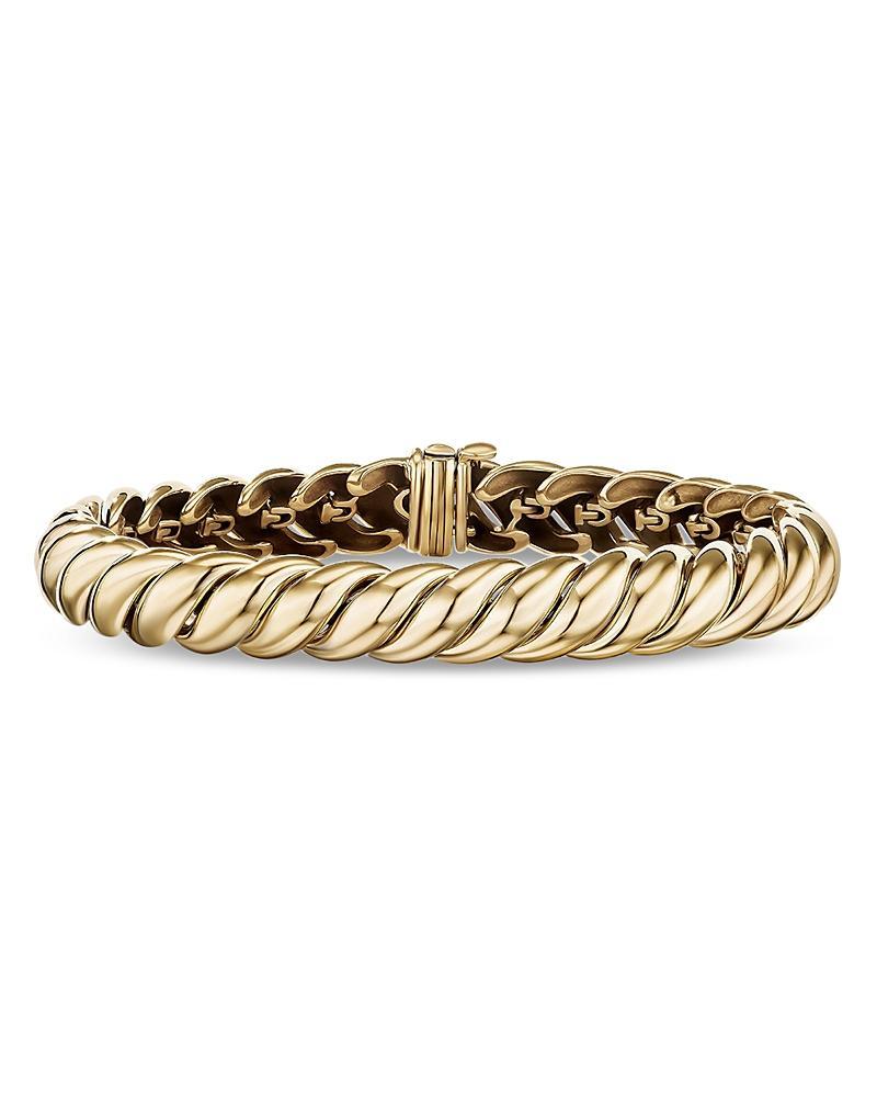 Womens Sculpted Cable Bracelet in 18K Yellow Gold Product Image