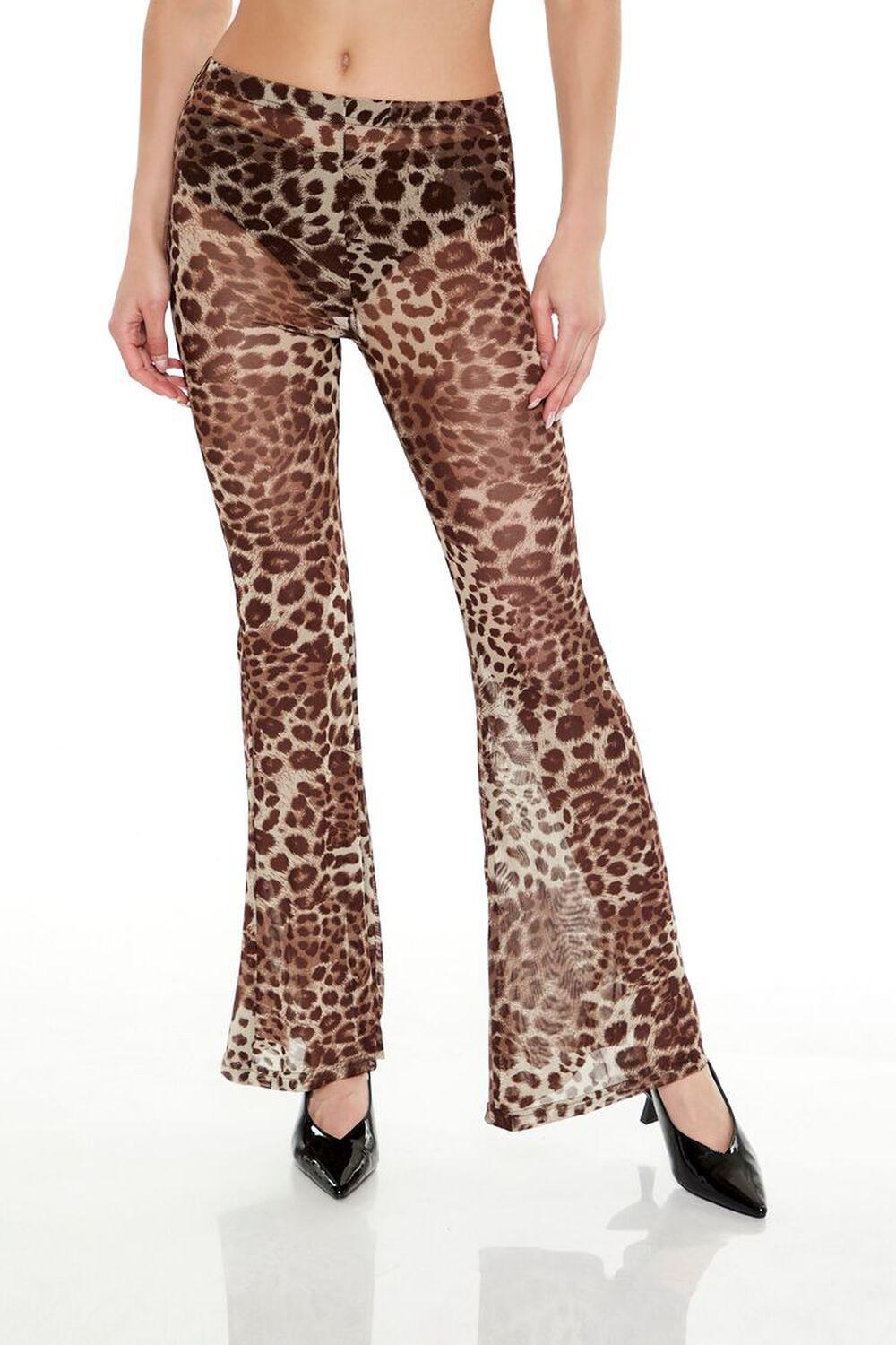 Mesh Leopard Print Pants | Forever 21 Product Image