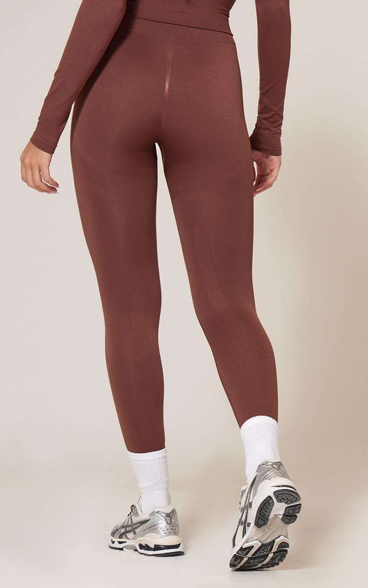 PLT SPORT Espresso Textured Seamless Gym Leggings Product Image