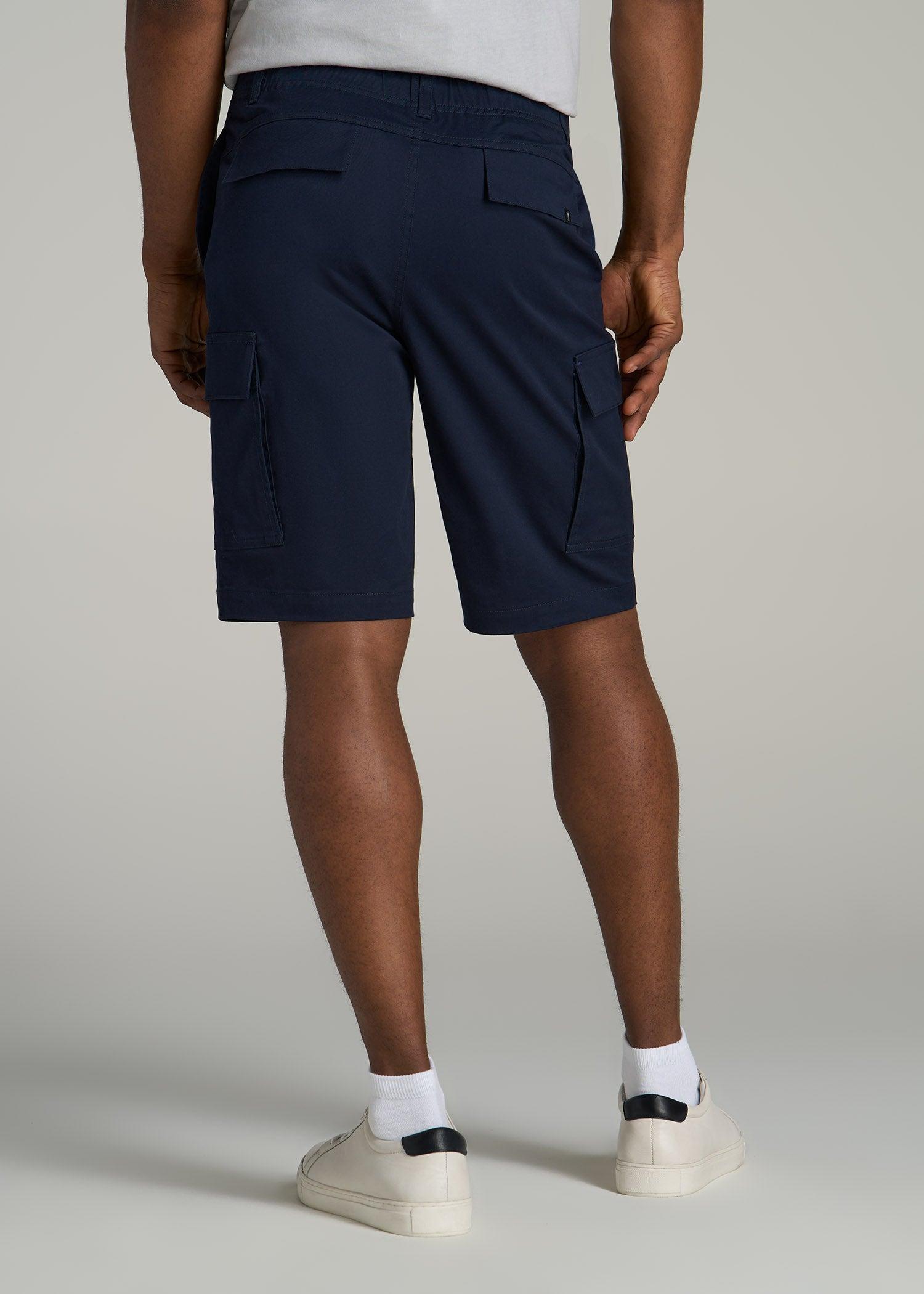 Stretch Twill Cargo Shorts for Tall Men in Evening Blue Product Image