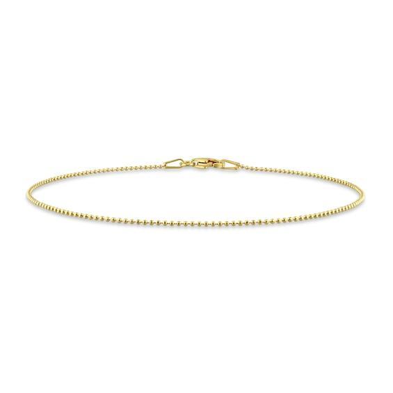 Men's 1.0mm Bead Chain Bracelet in Sterling Silver with Gold-Tone Flash Plate - 9" Product Image