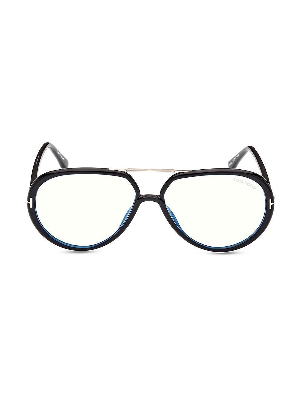 Mens 50MM Aviator Blue Block Glasses Product Image