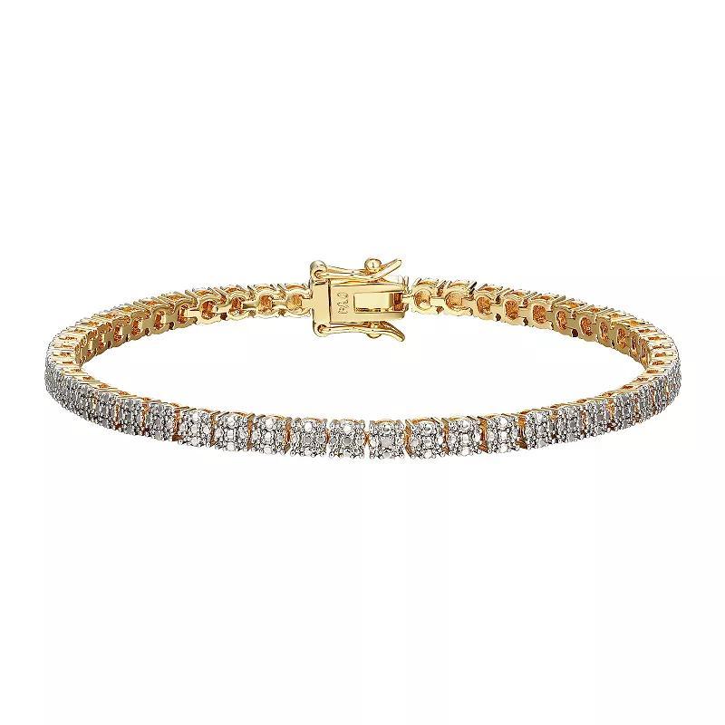 Sarafina Silver Tone Diamond Accent Tennis Bracelet, Womens Silver Tone White Product Image