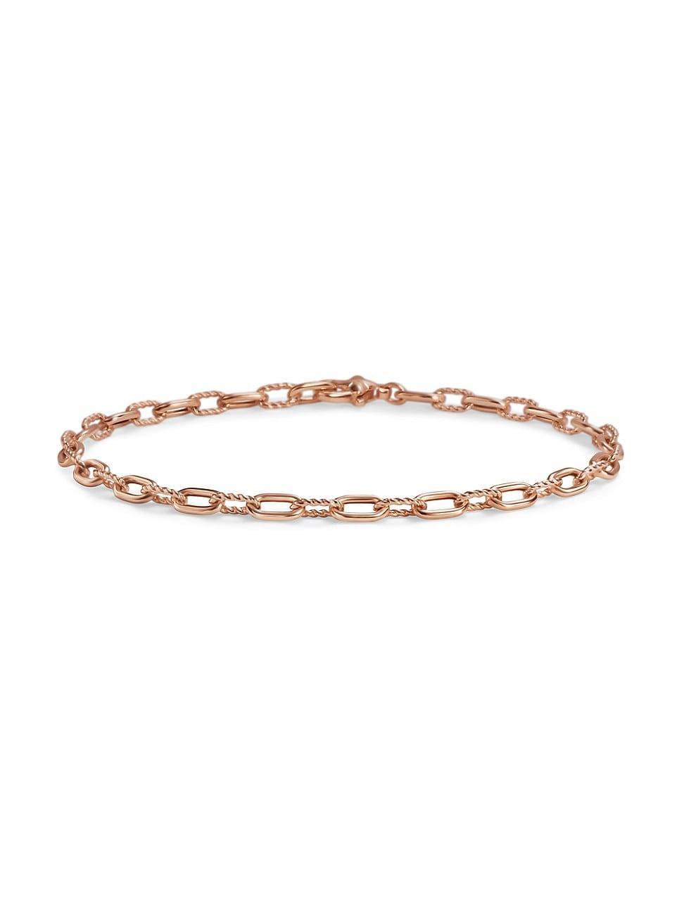 Womens DY Madison Chain Bracelet in 18K Rose Gold, 3mm Product Image