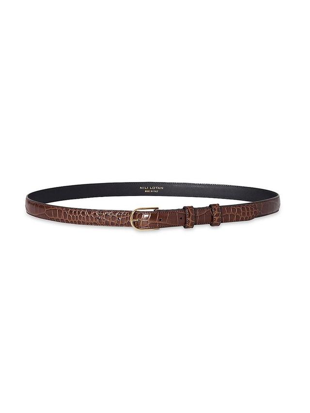 Womens Jane Aligator-Embossed Leather Belt Product Image