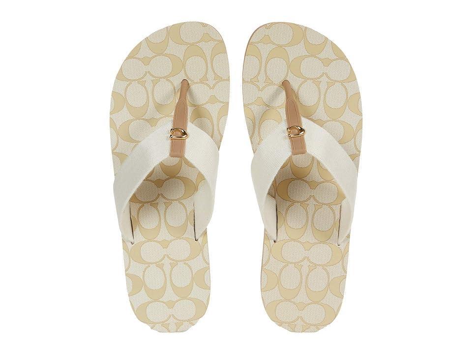 COACH Zoe Flip-Flop (Chalk Mixed Material) Women's Shoes Product Image