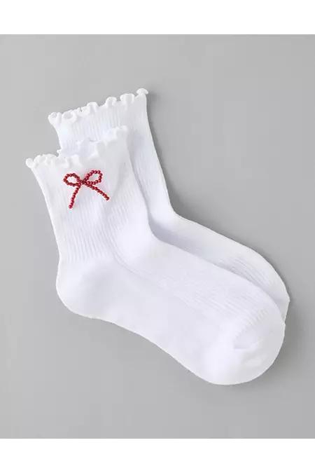 AE Beaded Bow Boyfriend Socks Women's Product Image