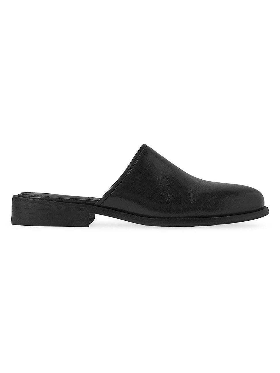 Mens Square Leather Mules Product Image