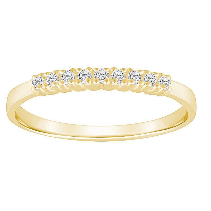 Alyson Layne 14k Gold 1/7 Carat T.W. Diamond 9-Stone Wedding Ring, Womens Pink Product Image