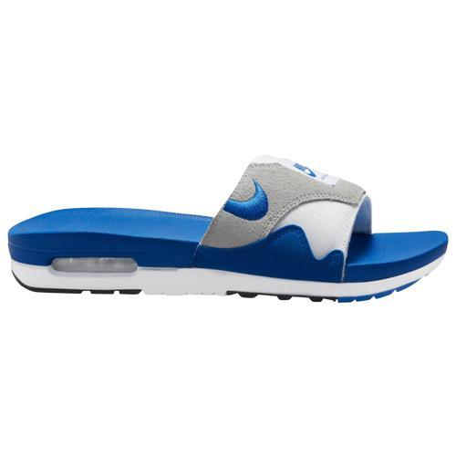 Nike Mens Nike Air Max 1 Slide - Mens Shoes White/Royal/Black Product Image