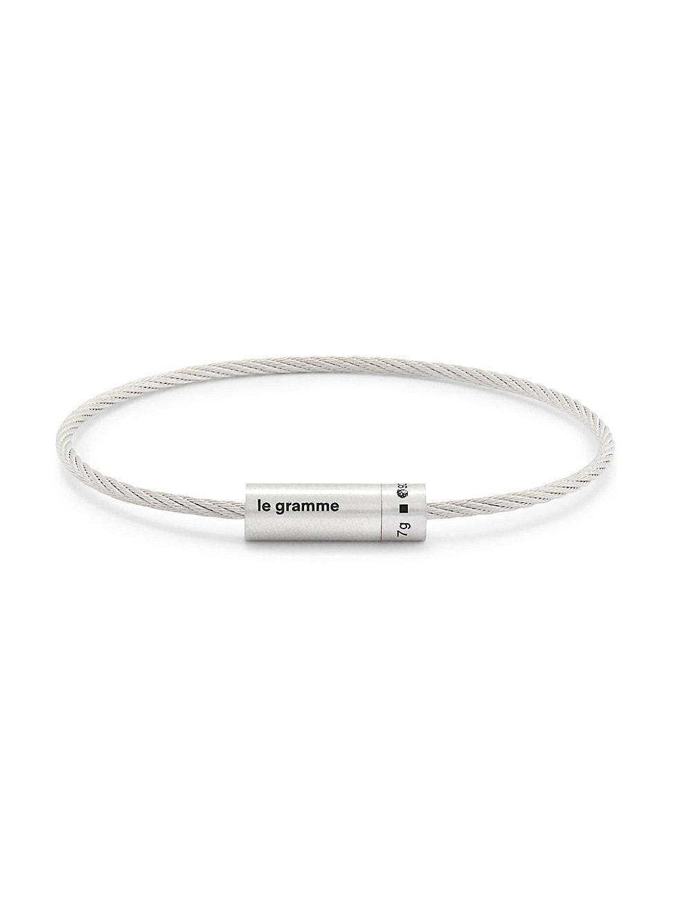 Mens Unisex 7G Brushed Sterling Silver Cable Bracelet Product Image