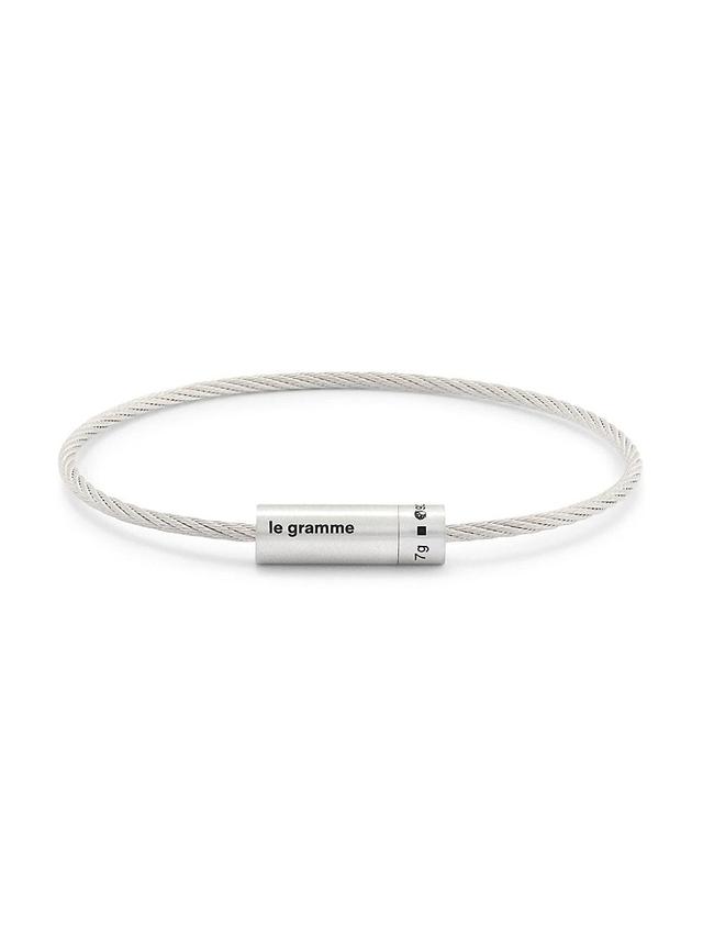 le gramme Mens 7G Brushed Sterling Silver Cable Bracelet Product Image