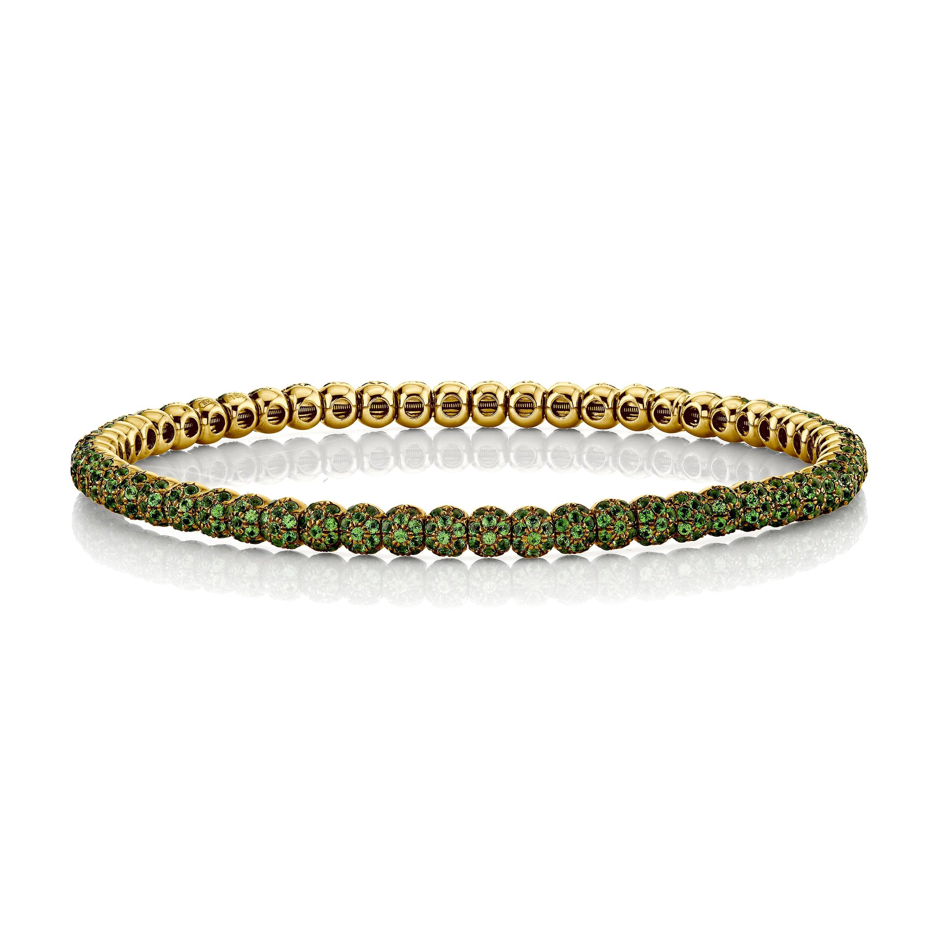 MEN'S GREEN GARNET PAVE BALL BRACELET Male Product Image