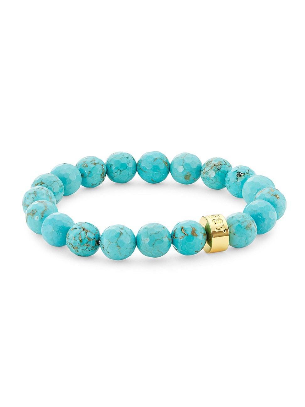 Womens Faceted Turquoise Stretch Bracelet Product Image