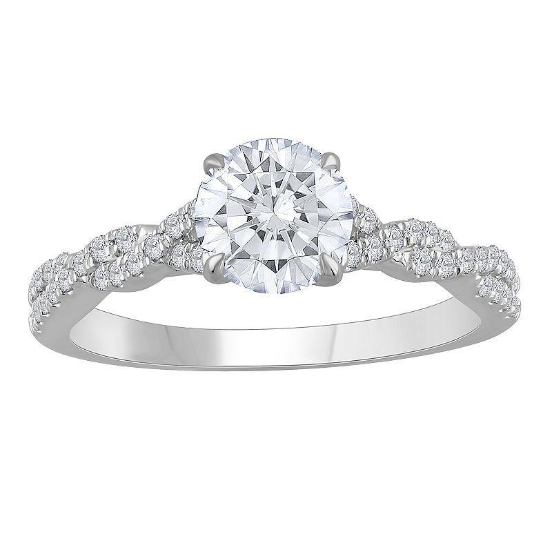 Diamond Medley 14k White Gold 1 1/4 Carat T.W. Lab-Grown Diamond Engagement Ring, Womens Product Image