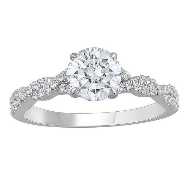 Diamond Medley 14k White Gold 1 1/4 Carat T.W. Lab-Grown Diamond Engagement Ring, Womens 14k Whgold Product Image