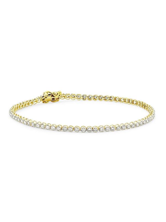 Womens 14K Yellow Gold & 1 TCW Diamond Tennis Bracelet Product Image