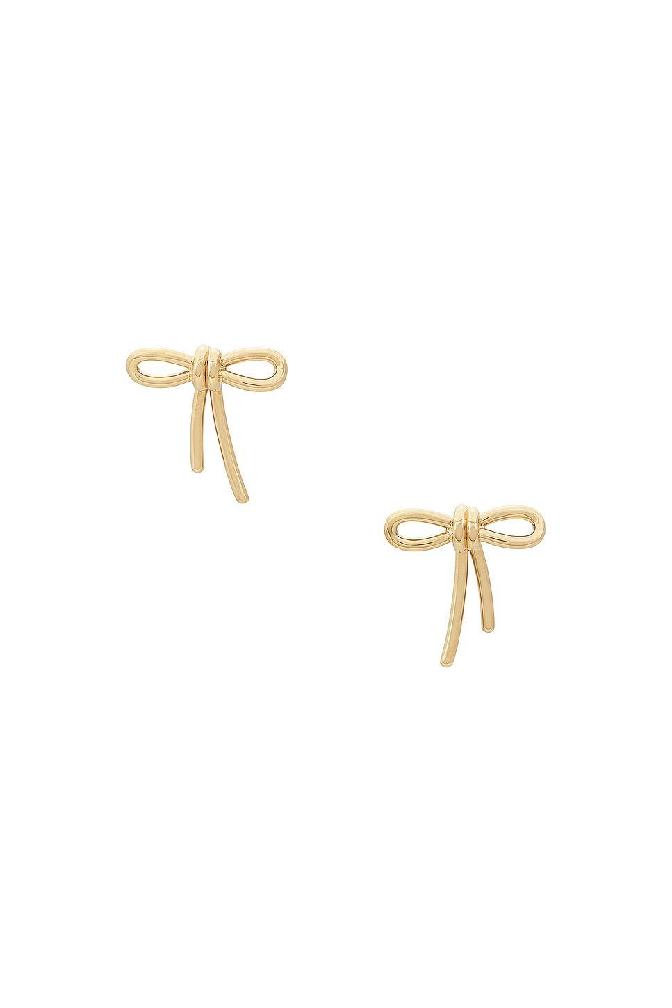 Valentino Garavani Bow Earrings in Metallic Gold Product Image