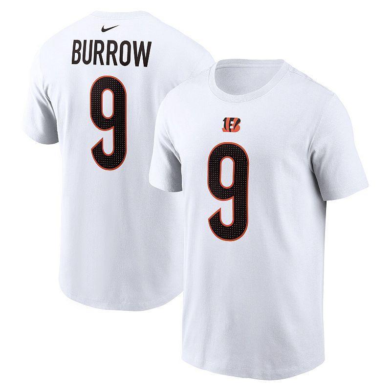 Mens Nike Joe Burrow White Cincinnati Bengals Player Name and Number T-shirt Product Image