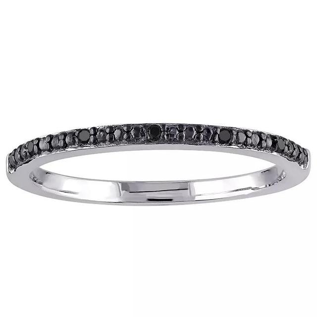 Stella Grace Sterling Silver Black Diamond Accent Anniversary Band, Womens Product Image