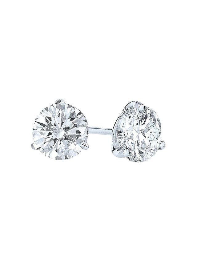 Womens Stud Platinum & Diamond Solitaire Round Stud Earrings/1.0 TCW Product Image