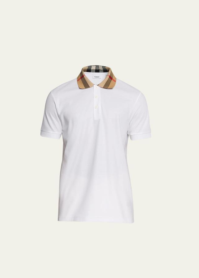 burberry Cody Check Collar Cotton Piqu Polo Product Image